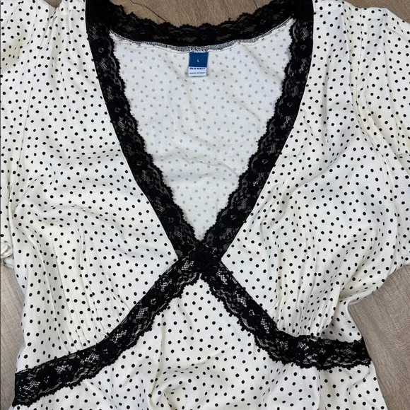 Old Navy Babydoll Polka Dot Mini Dress with Lace Trim. NWT. Size Large. - Picture 5 of 5